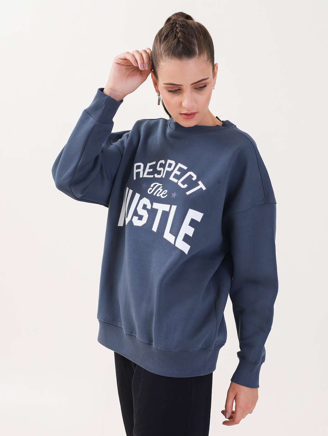 women long sleeve oversized sweatshirt - 21764139 -  Standard Image - 1