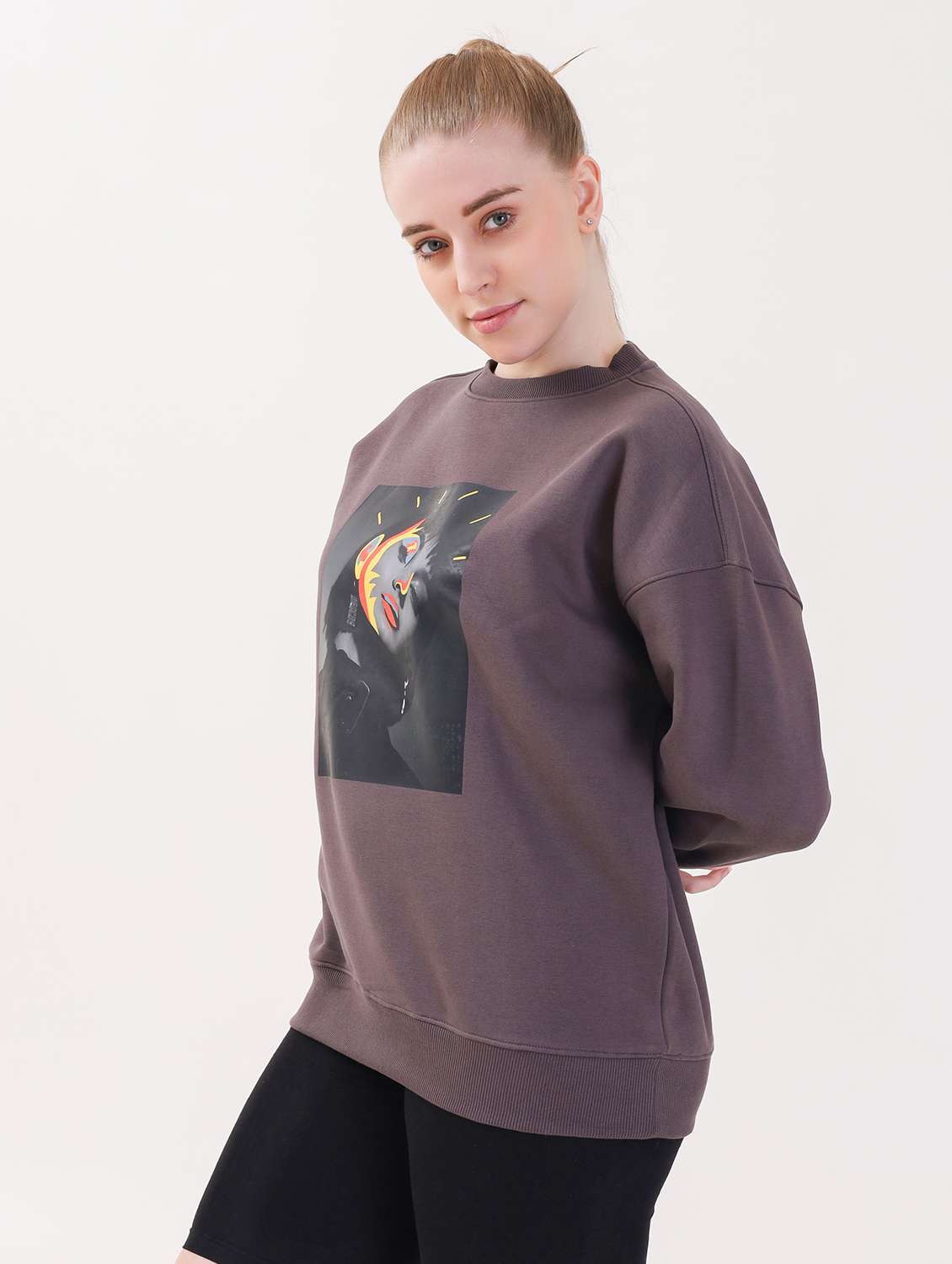 women long sleeve oversized sweatshirt - 21764146 -  Standard Image - 1