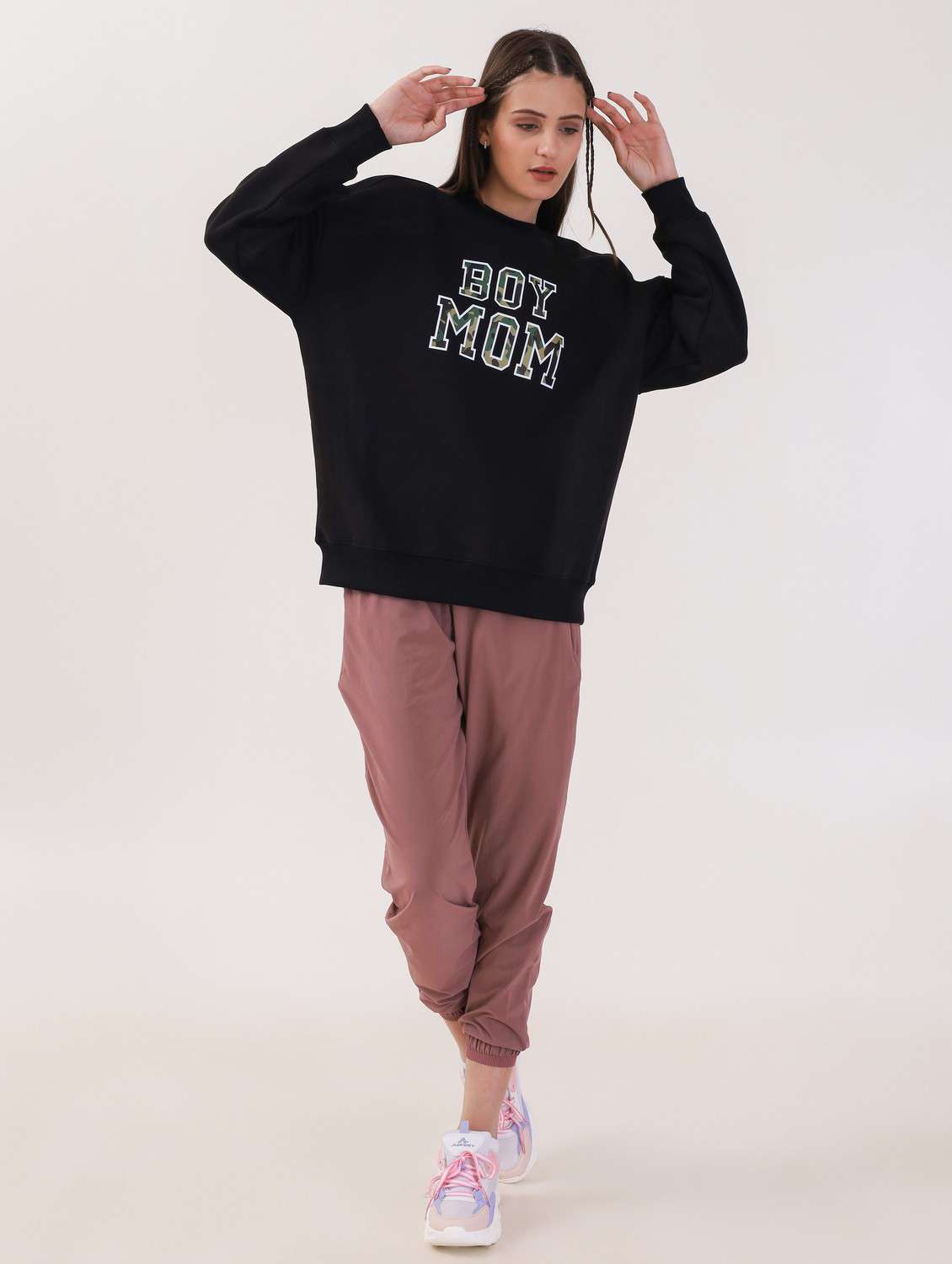 women printed long sleeves oversized sweatshirt - 21764153 -  Standard Image - 4