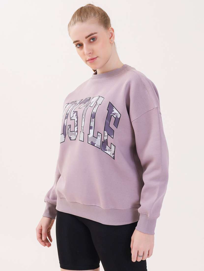 women printed long sleeves oversized sweatshirt - 21764157 -  Standard Image - 1