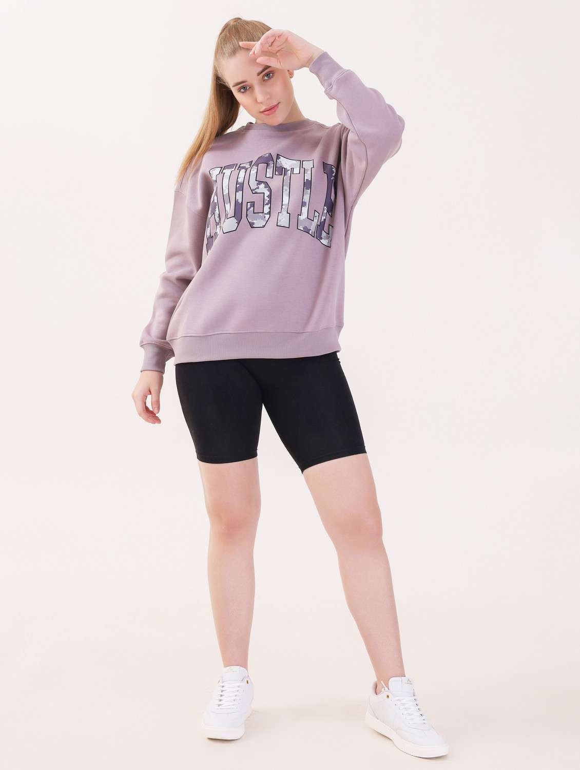 women printed long sleeves oversized sweatshirt - 21764157 -  Standard Image - 4