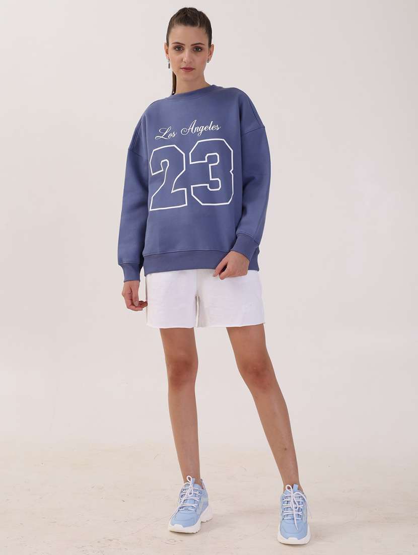women printed long sleeves oversized sweatshirt - 21764159 -  Standard Image - 4