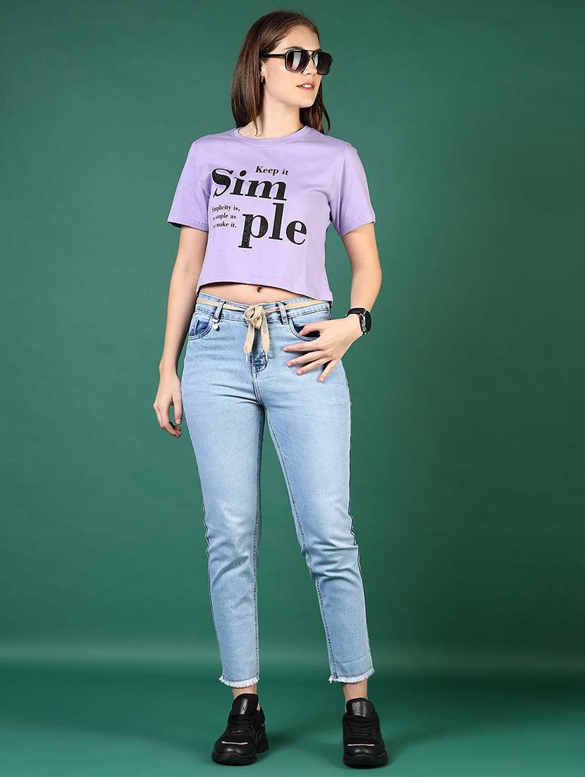 women typographic short sleeve crop t-shirt  - 21764252 -  Standard Image - 4