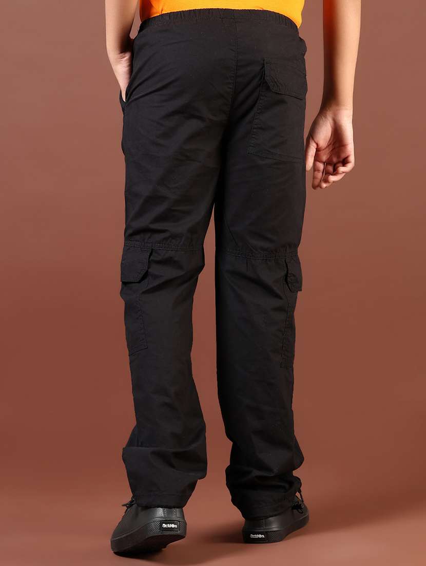 boys solid mid rise relaxed fit cargo - 21764268 -  Standard Image - 4