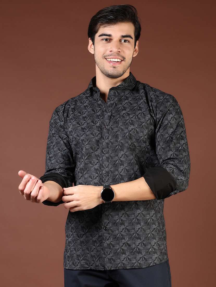 men printed long sleeve regular fit casual shirt - 21764272 -  Standard Image - 1