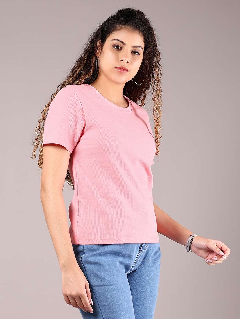 women solid short sleeve regular fit t-shirt - 21764295 - Standard Image - 1