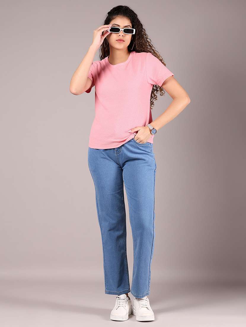 women solid short sleeve regular fit t-shirt - 21764295 - Standard Image - 4