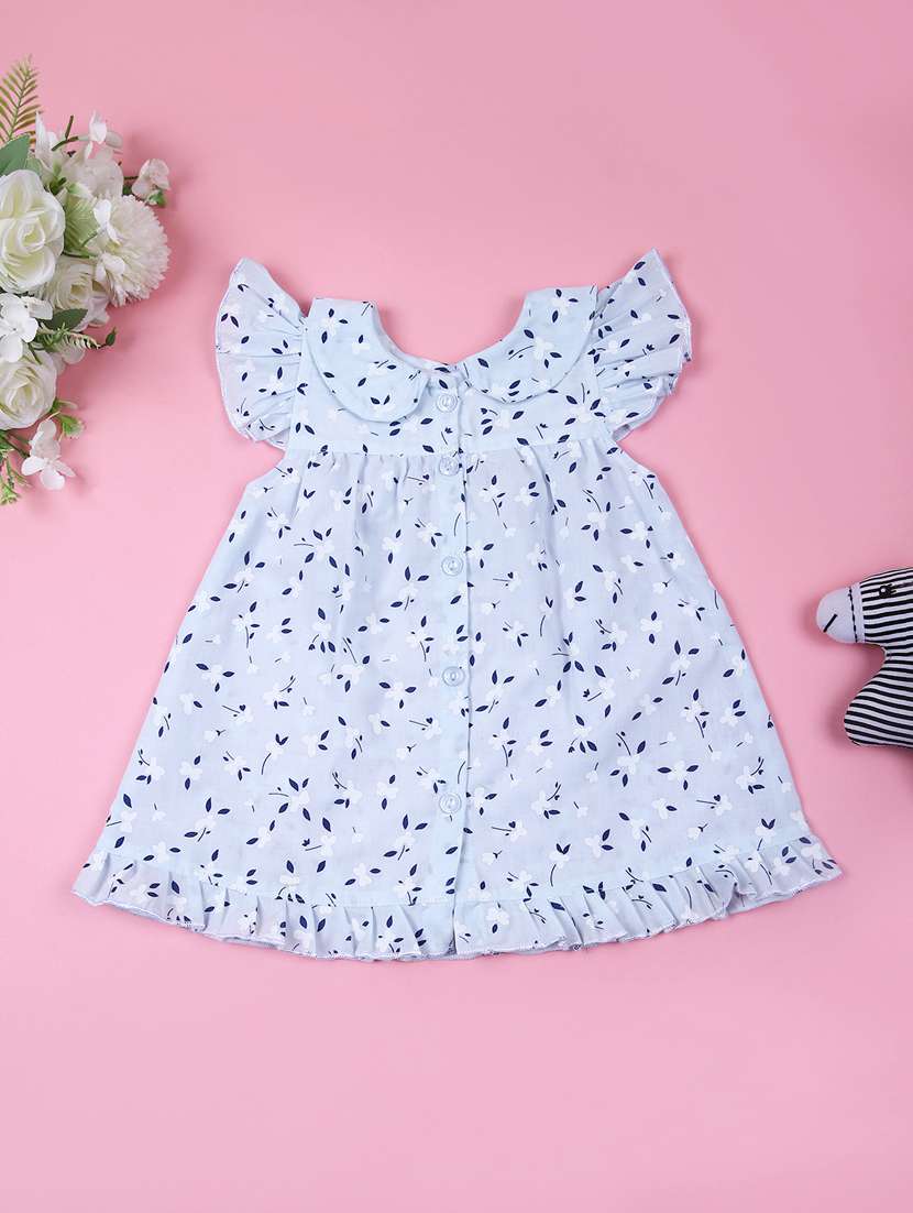 girls printed peter pan neck frock - 21764296 - Standard Image - 1
