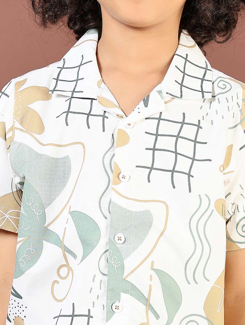 boys printed cuban collared short sleeve shirt - 21764302 -  Standard Image - 4