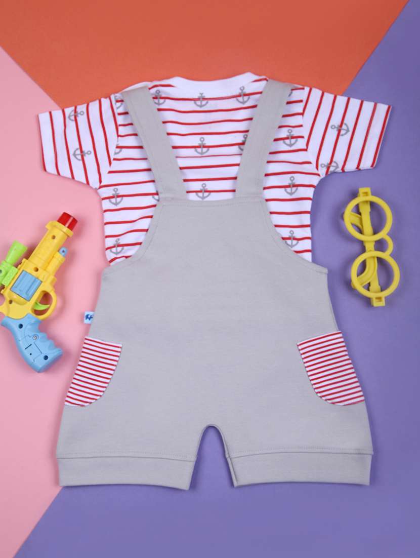 boys printed t-shirt with dungree - 21764321 -  Standard Image - 1