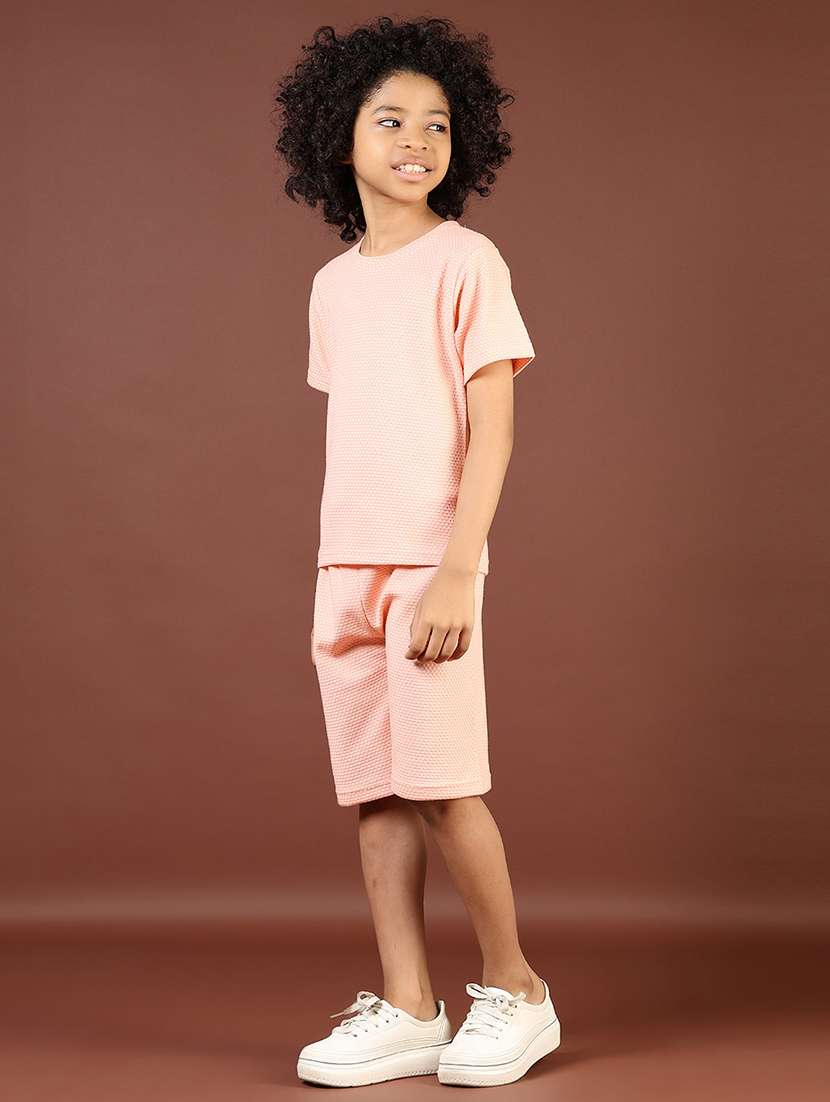 boys solid short sleeve co-ord set - 21764323 -  Standard Image - 1