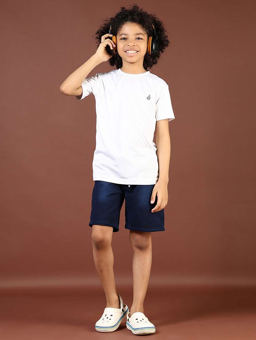boys solid mid rise regular fit shorts  - 21764407 -  Standard Image - 4