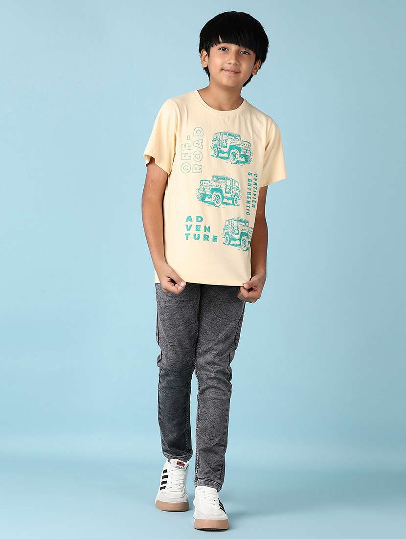 boys front print round neck t-shirt - 21764504 -  Standard Image - 6