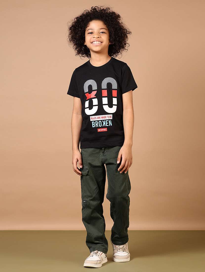 boys front print round neck t-shirt - 21764510 -  Standard Image - 6