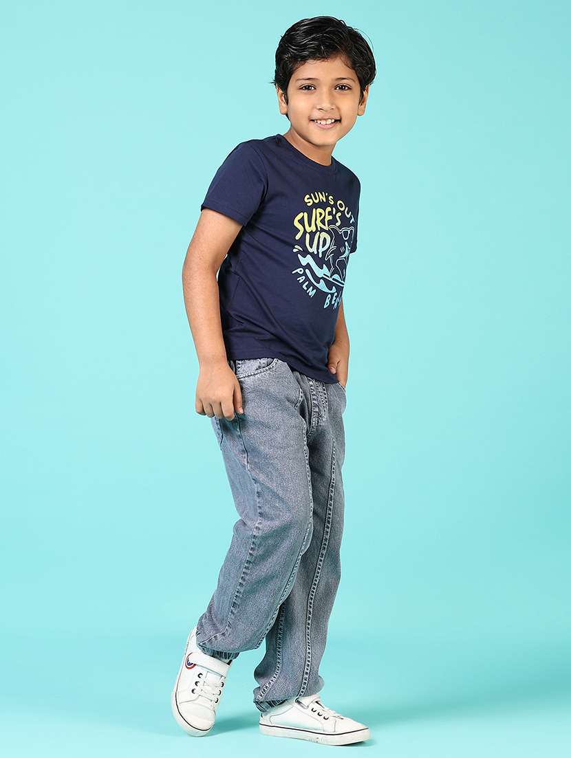 boys front print round neck t-shirt - 21764511 -  Standard Image - 6