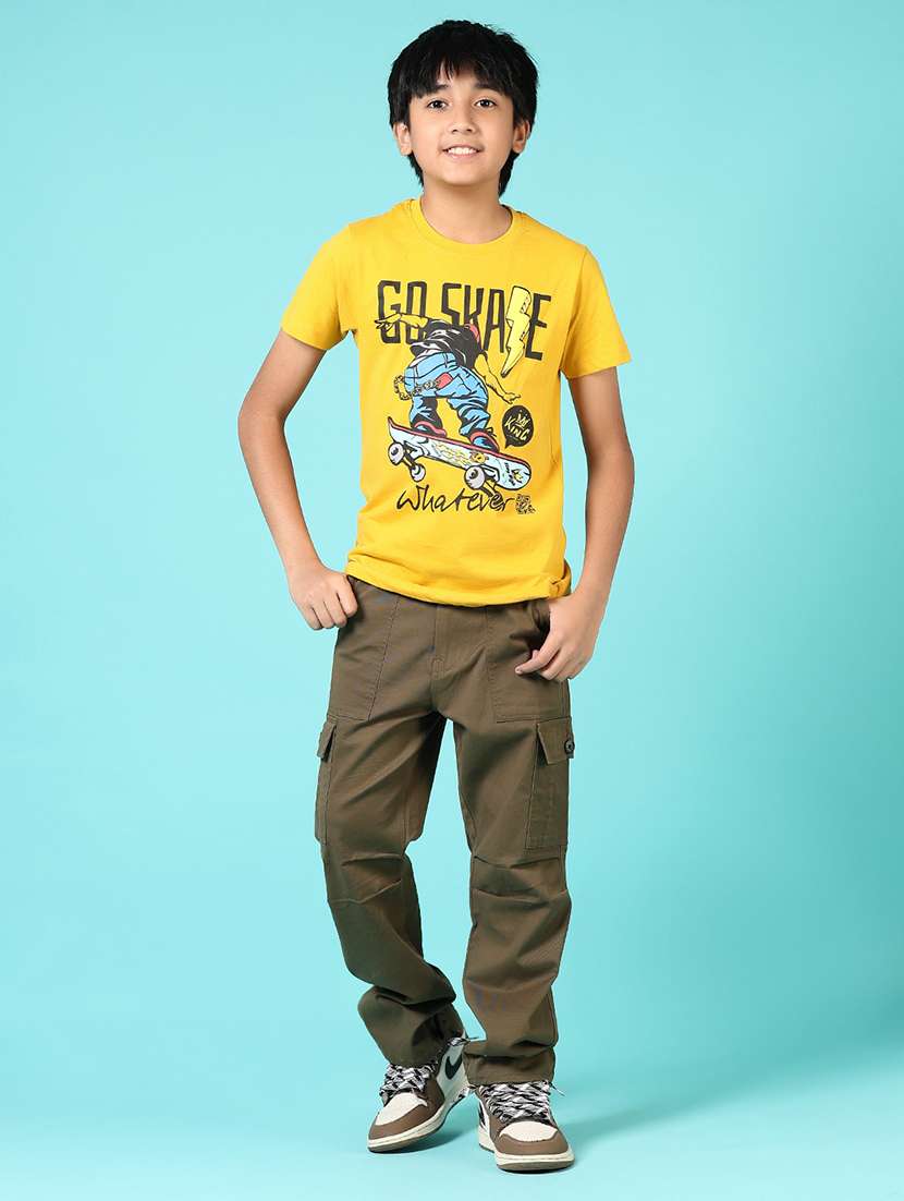 boys front print round neck t-shirt - 21764517 -  Standard Image - 6
