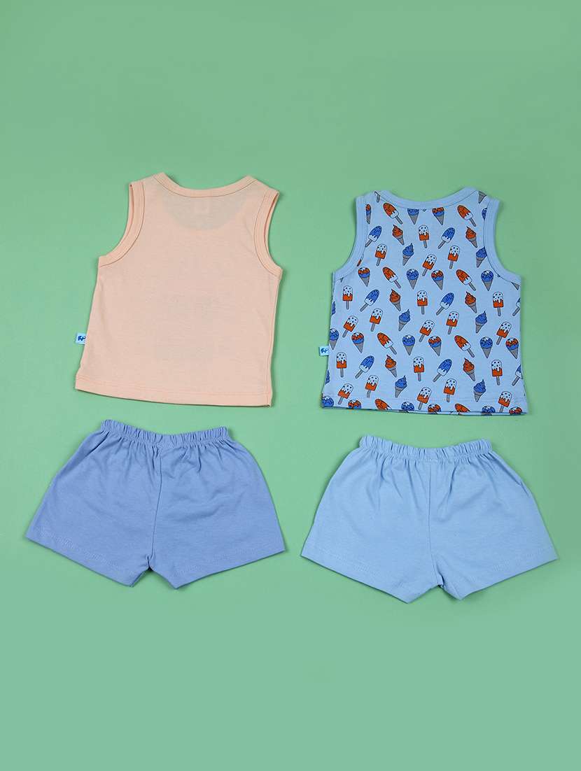 boys pack of 2 printed short & vest set - 21764593 -  Standard Image - 1