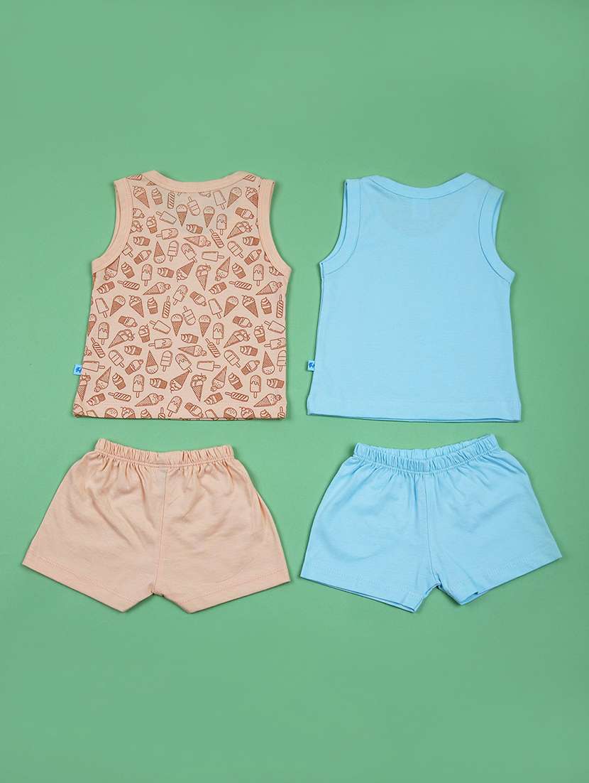 boys pack of 2 printed short & vest set - 21764594 -  Standard Image - 1