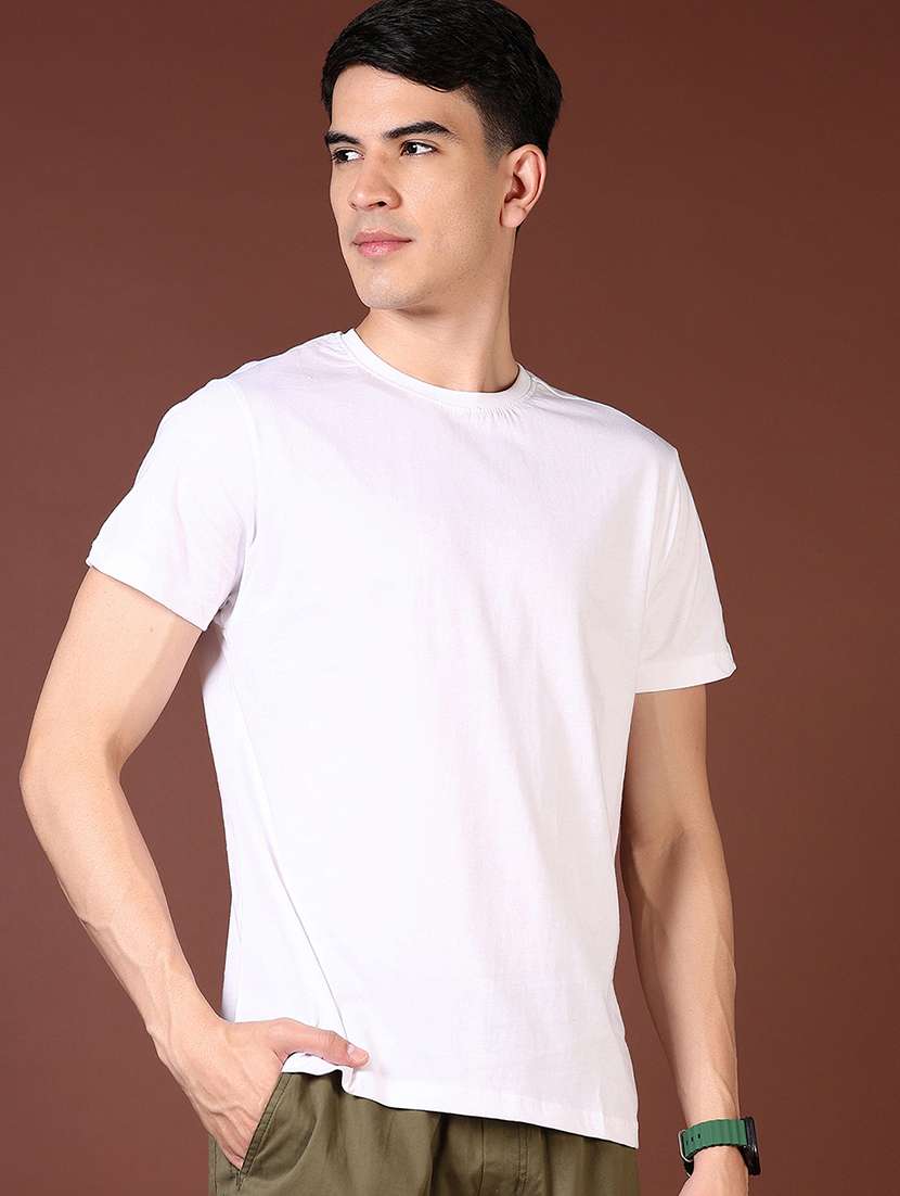 men solid short sleeves regular fit t-shirt - 21764647 -  Standard Image - 1