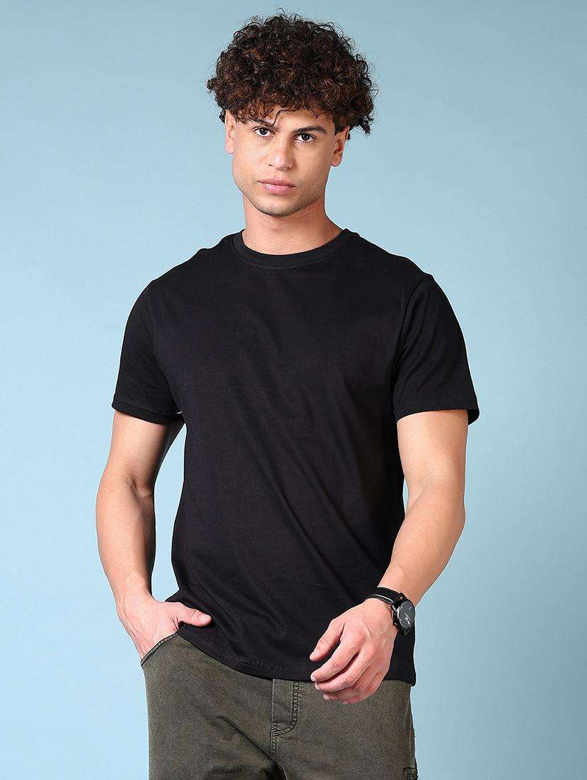men solid short sleeves regular fit t-shirt - 21764648 -  Standard Image - 1