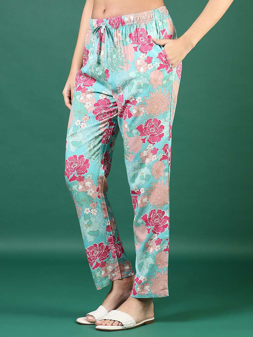 women printed low rise loungewear pajamas - 21764687 - Standard Image - 1