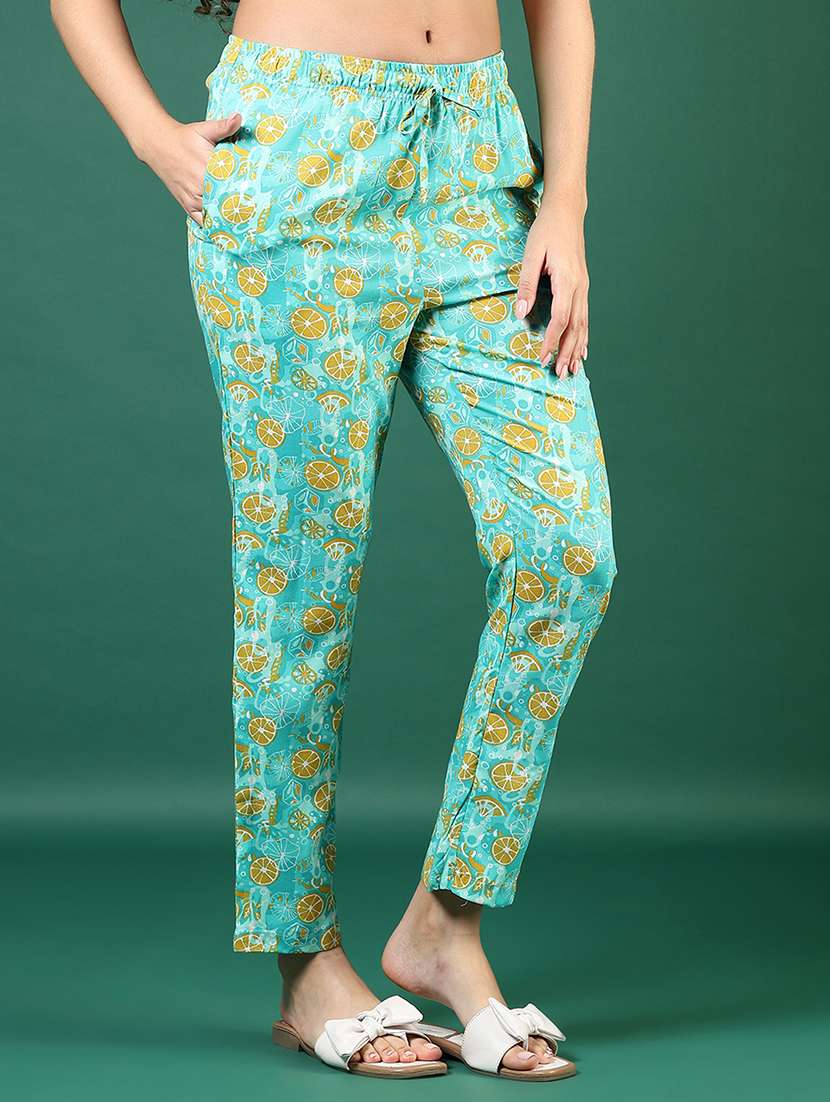 women printed low rise loungewear pajamas - 21764689 - Standard Image - 1