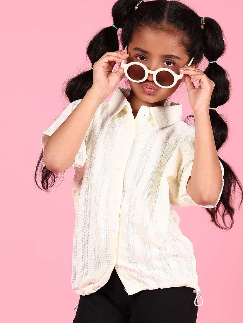 girls self designed collared shirt