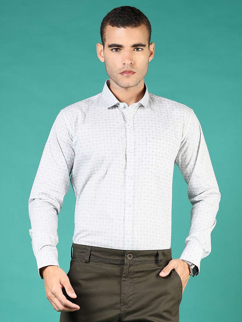 men printed long sleeve formal shirt - 21764709 -  Standard Image - 1