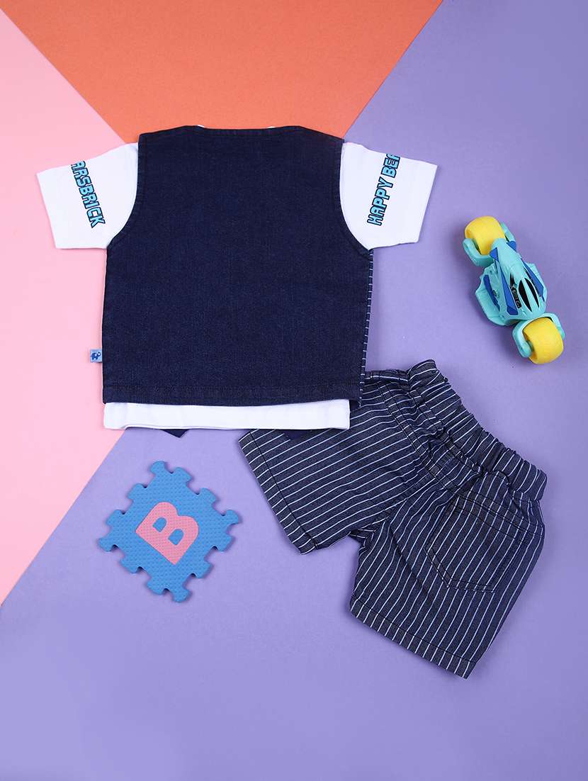 boys striped t-shirt & shorts casual wear set - 21764718 -  Standard Image - 1