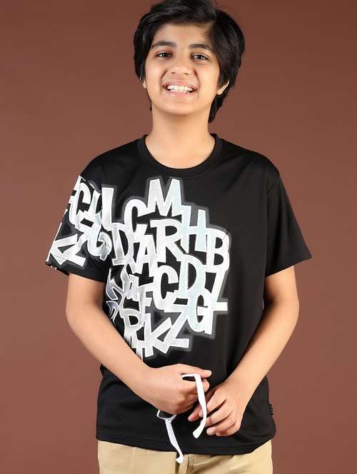 boys printed round neck t-shirt