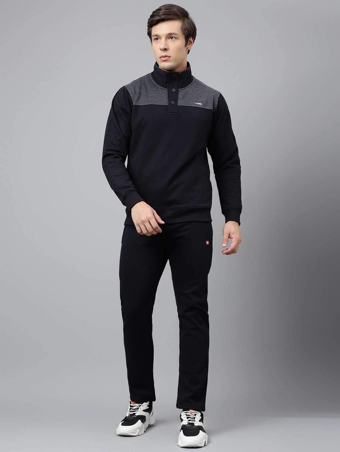 black cotton track suit