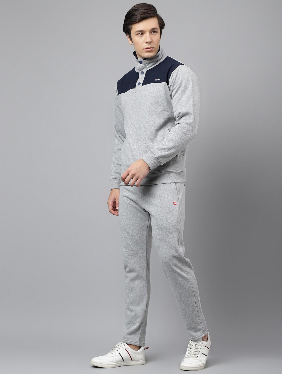 grey melange cotton track suit - 21765000 - Standard Image - 1