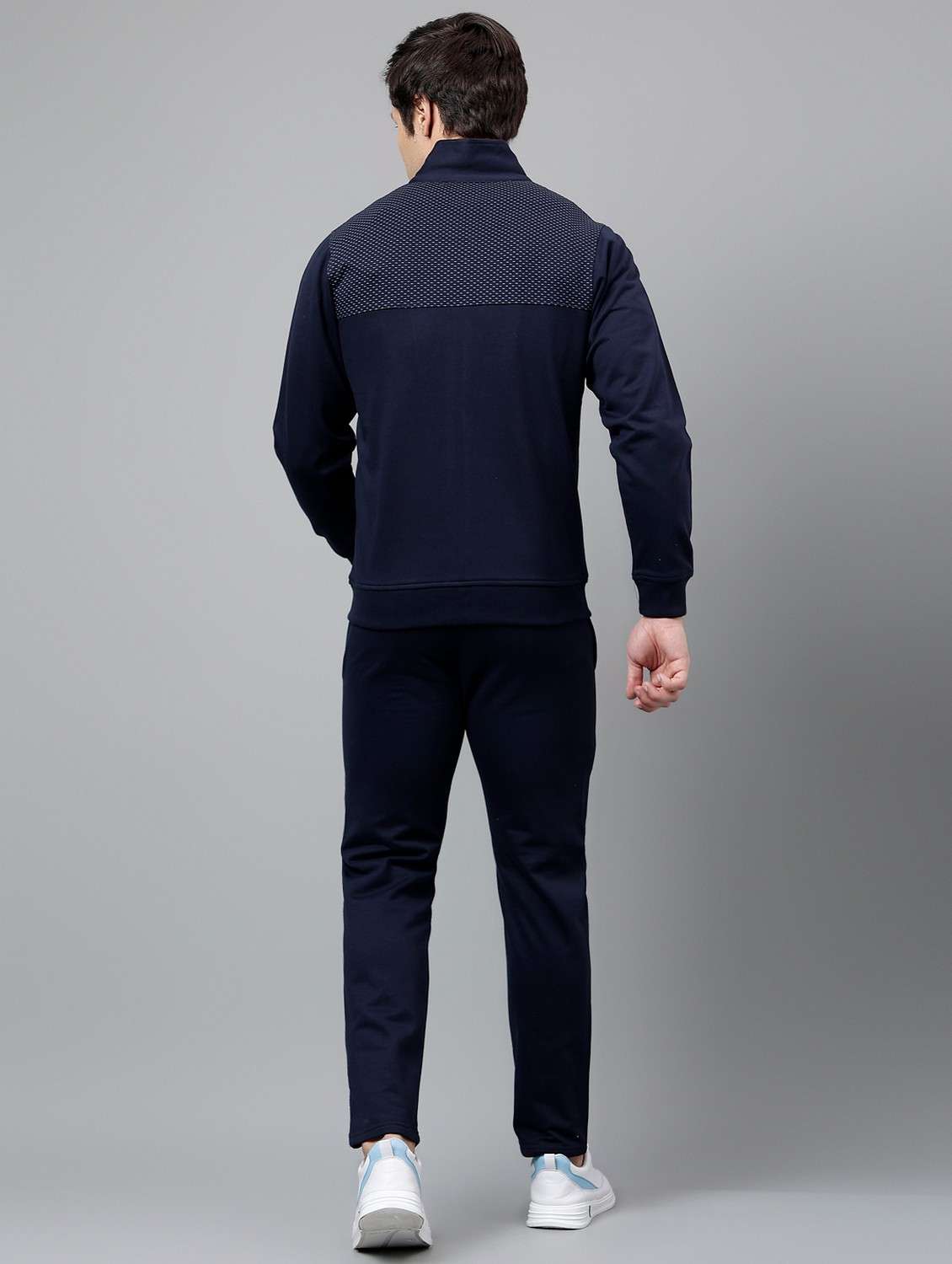 men solid stand collar full length track suit - 21765002 - Standard Image - 4
