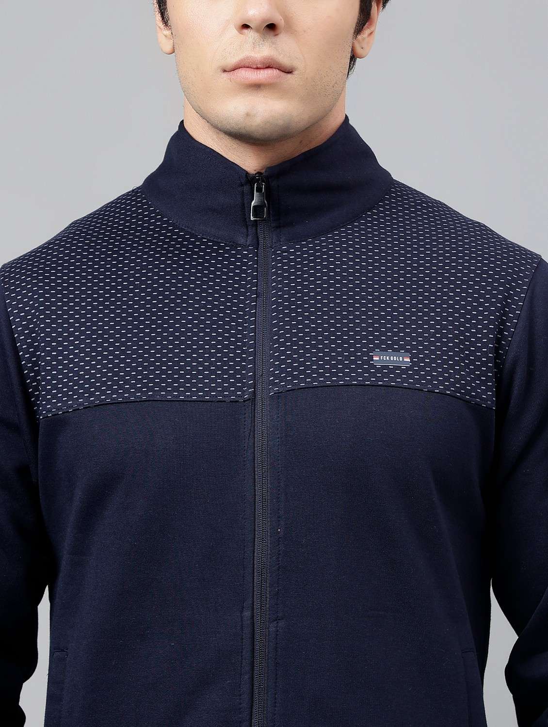 men solid stand collar full length track suit - 21765002 - Standard Image - 6