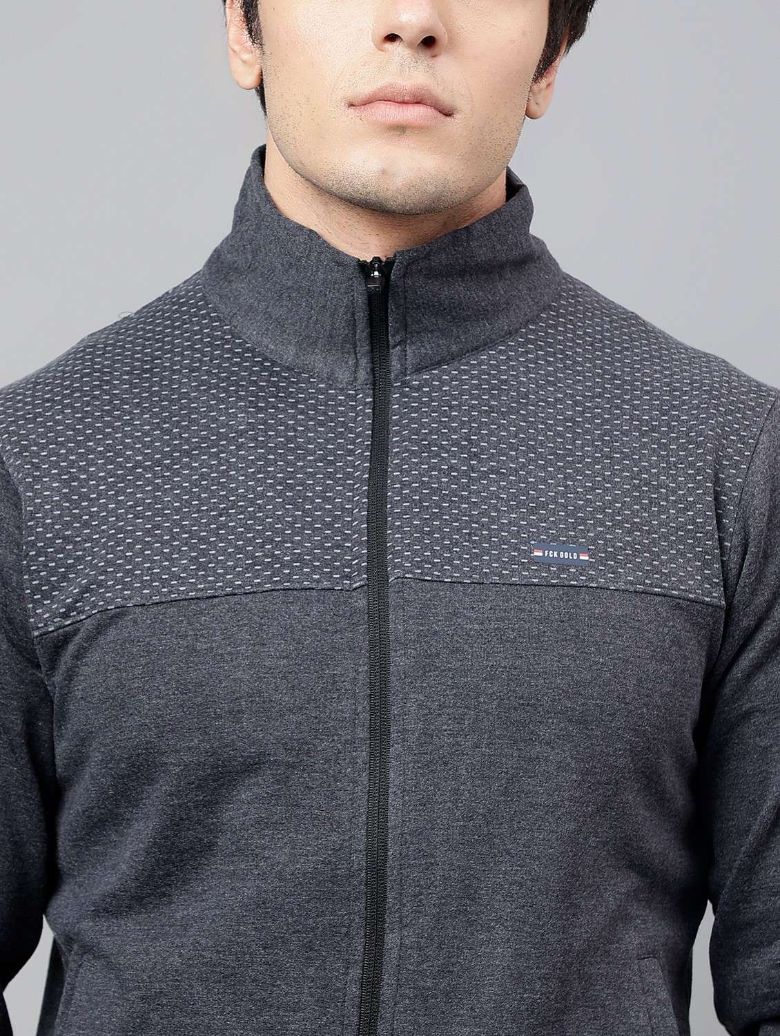 men solid stand collar full length track suit - 21765003 -  Standard Image - 6