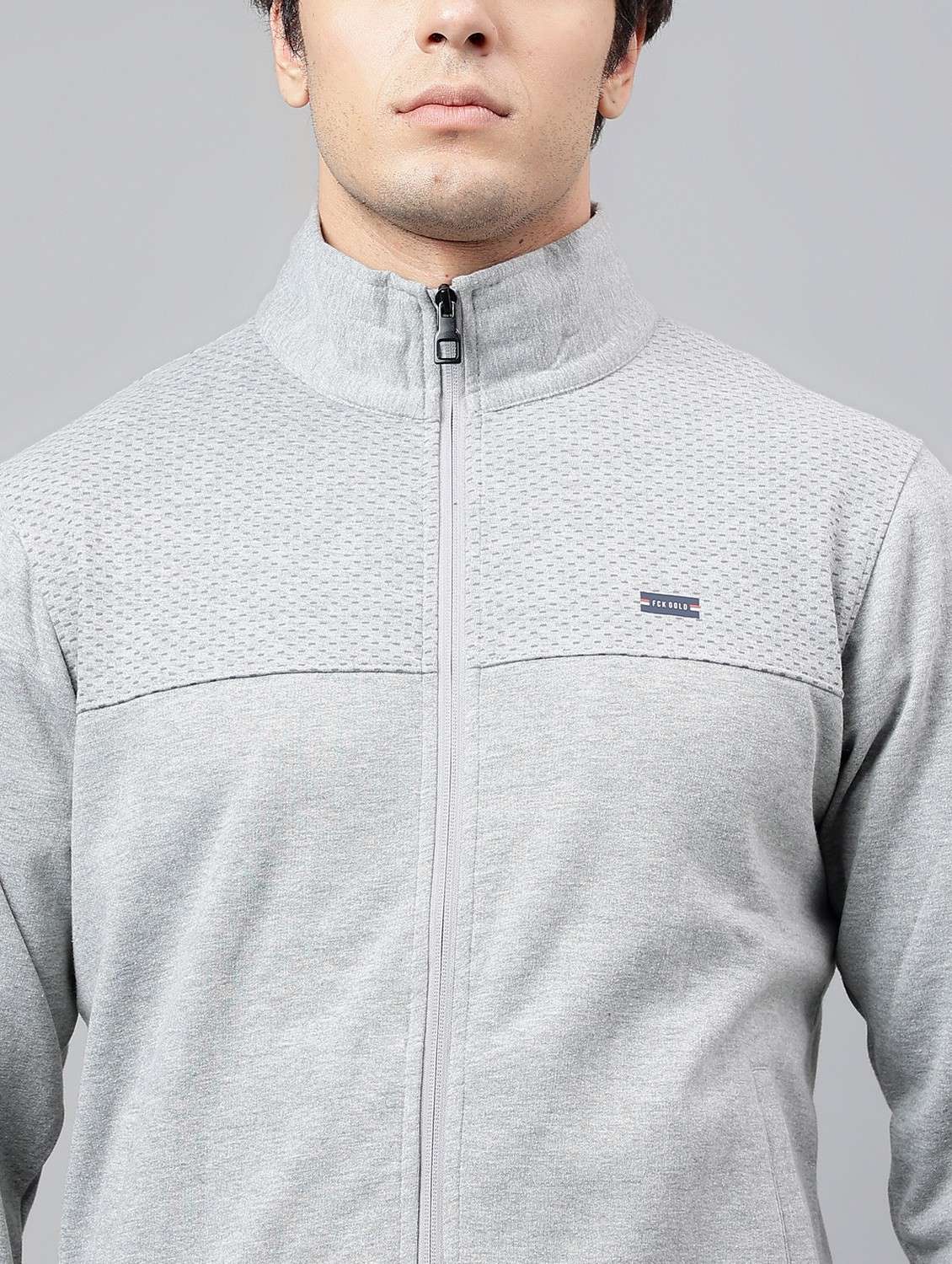 men solid stand collar full length track suit - 21765004 -  Standard Image - 6