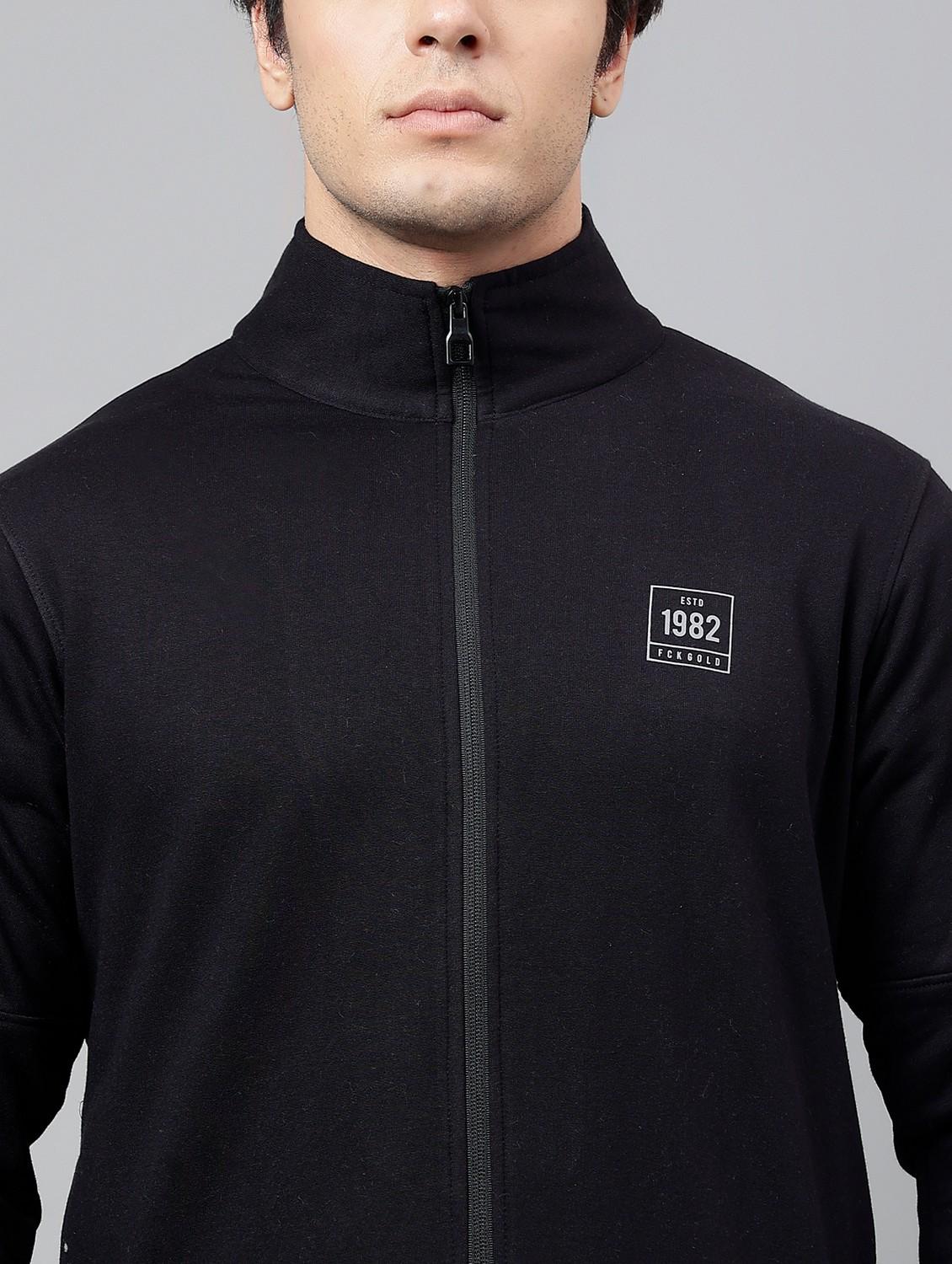 men solid stand collar full length track suit - 21765005 - Standard Image - 6