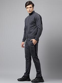 men solid stand collar full length track suit - 21765007 - Standard Image - 4