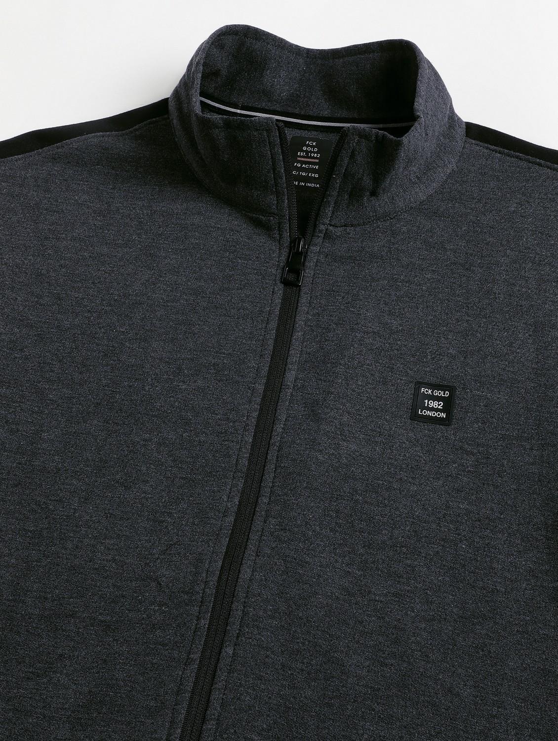 men solid stand collar full length track suit - 21765007 - Standard Image - 9