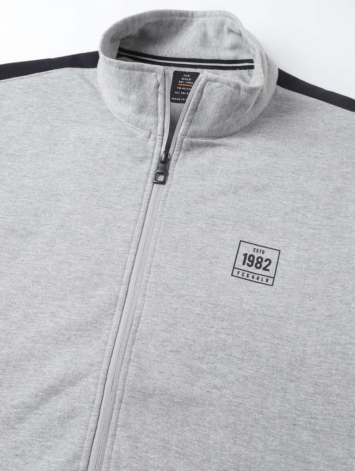 men solid stand collar full length track suit - 21765008 -  Standard Image - 6