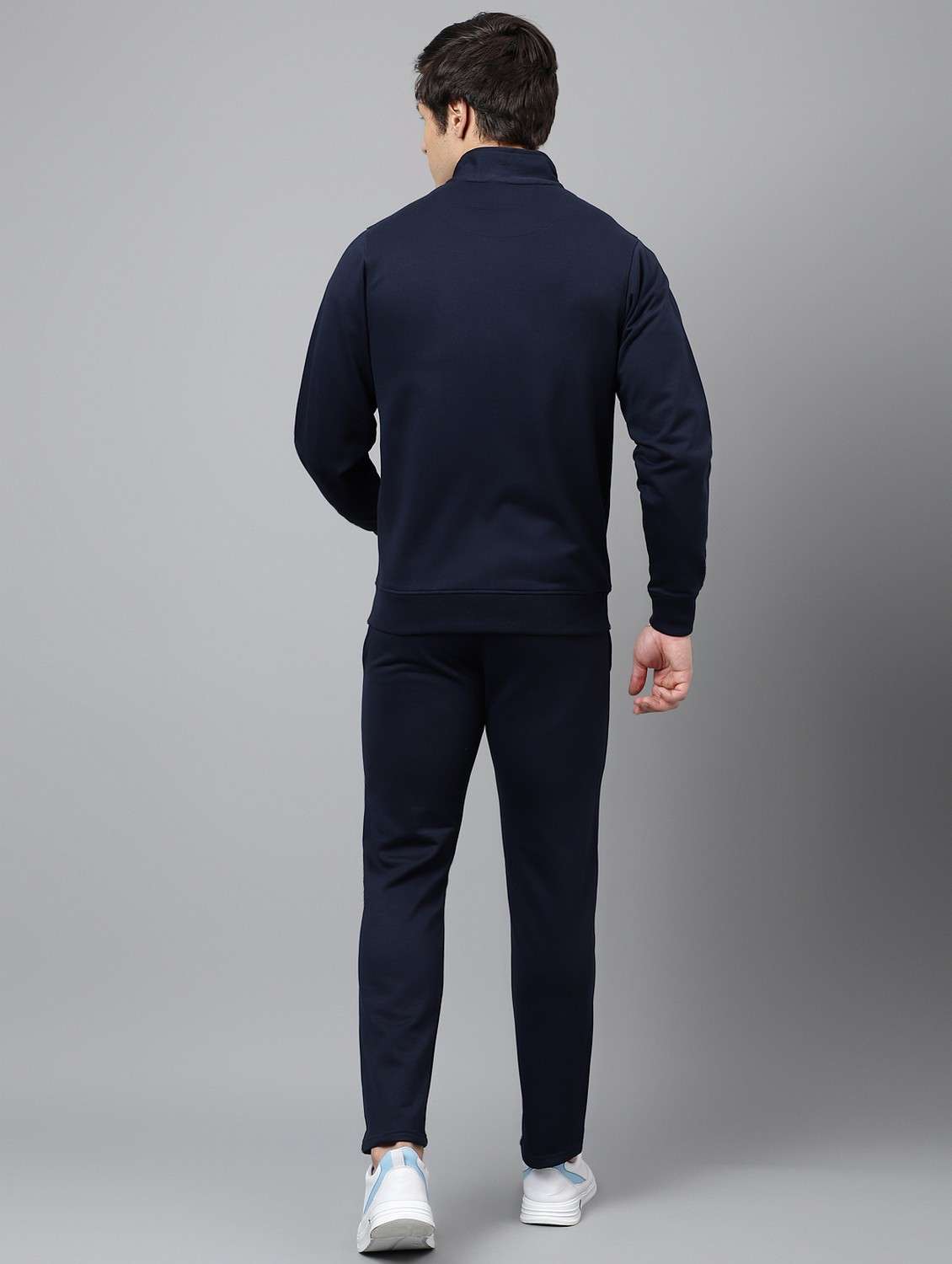 men solid stand collar full length track suit - 21765010 - Standard Image - 4