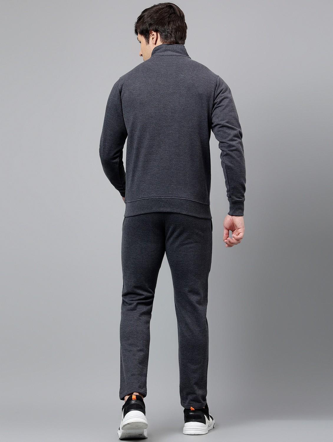 men solid stand collar full length track suit - 21765011 - Standard Image - 4