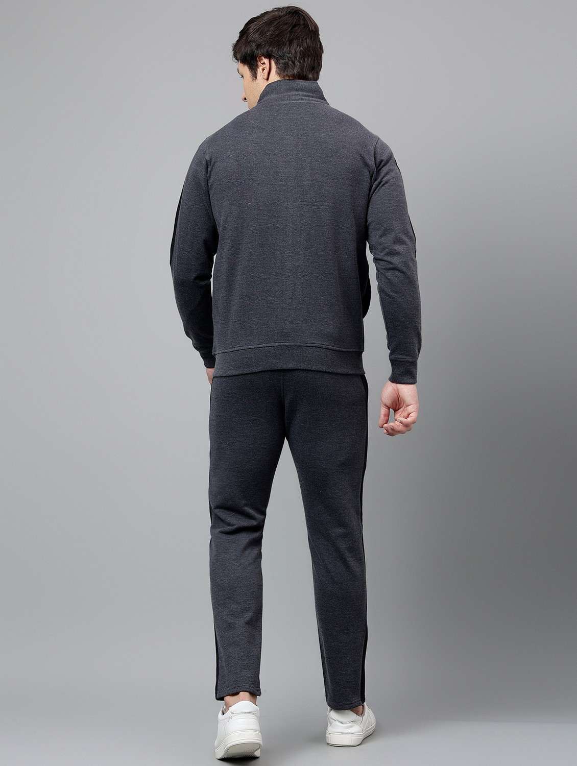 men tapered stand collar full length track suit - 21765015 -  Standard Image - 4