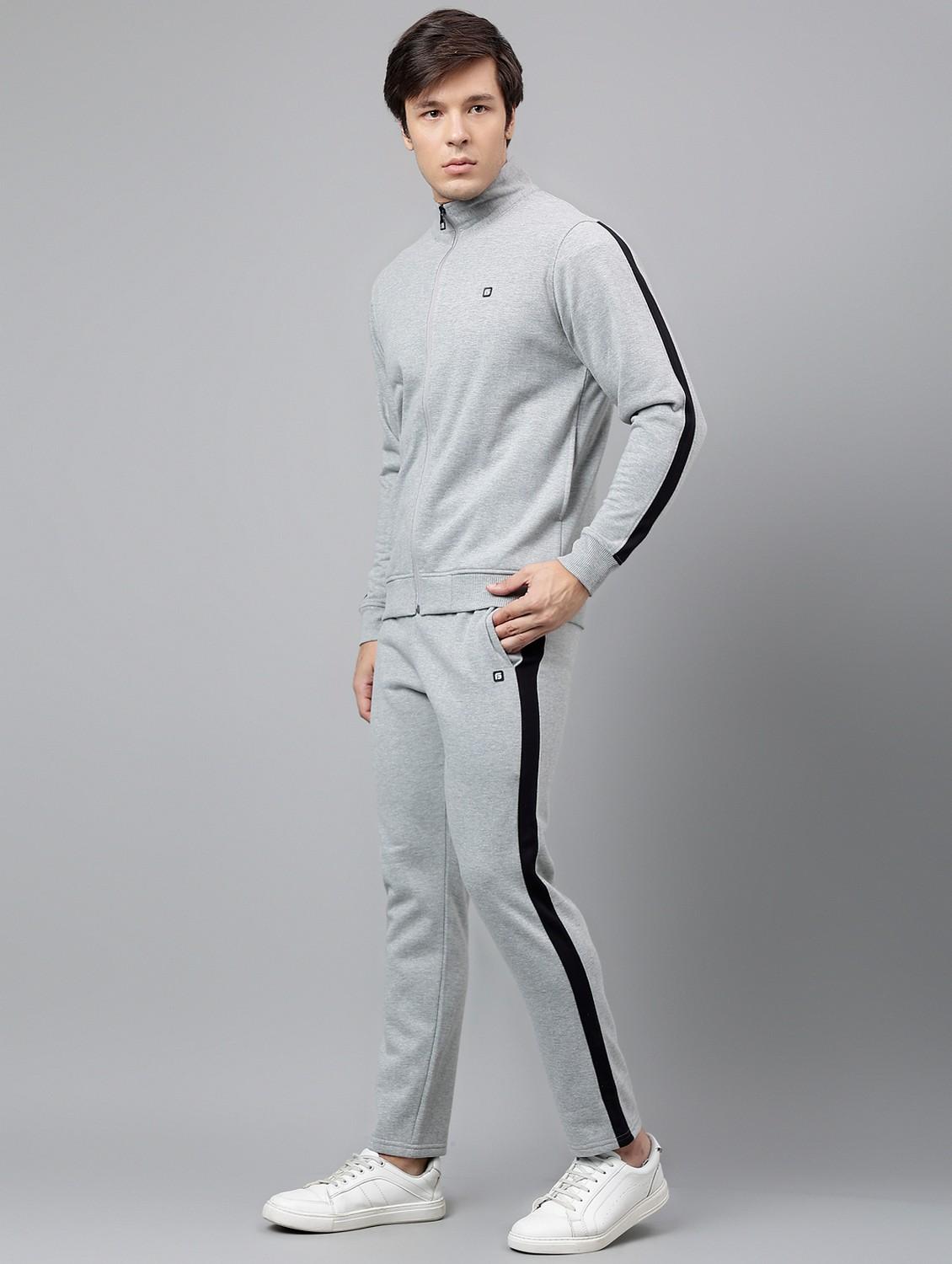 men tapered stand collar full length track suit - 21765016 -  Standard Image - 1