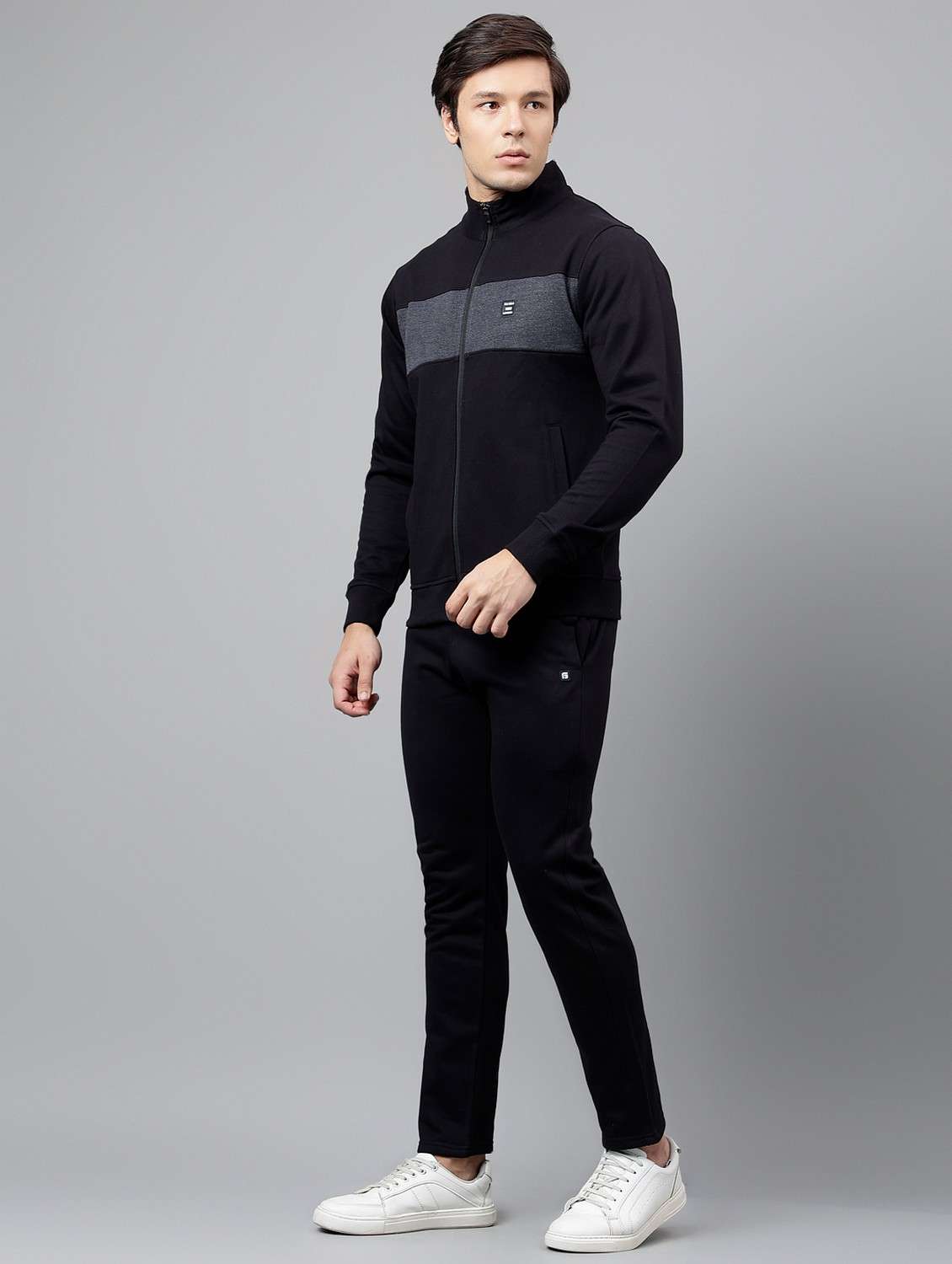 men color blocked full length track suit - 21765017 - Standard Image - 1