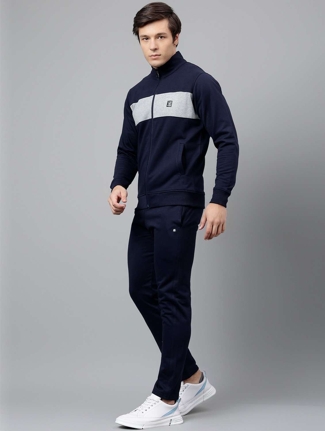 men color blocked full length track suit - 21765018 - Standard Image - 1
