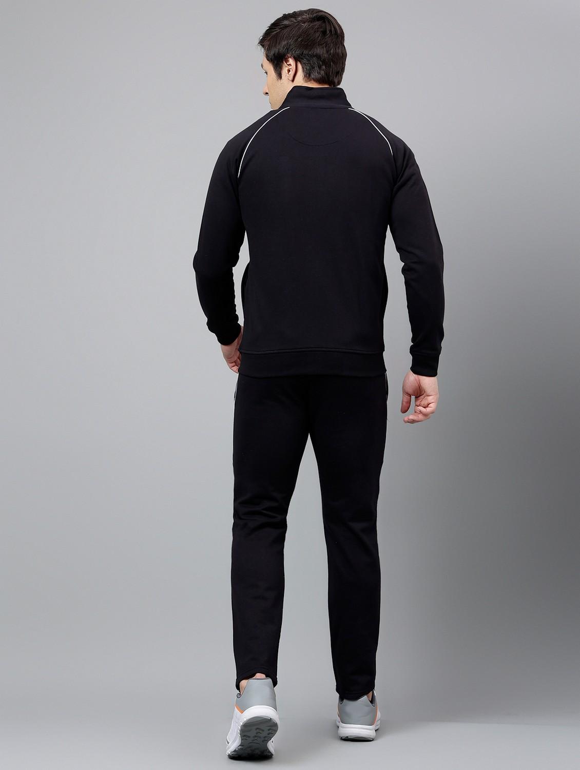 men solid stand collar full length track suit - 21765021 - Standard Image - 4