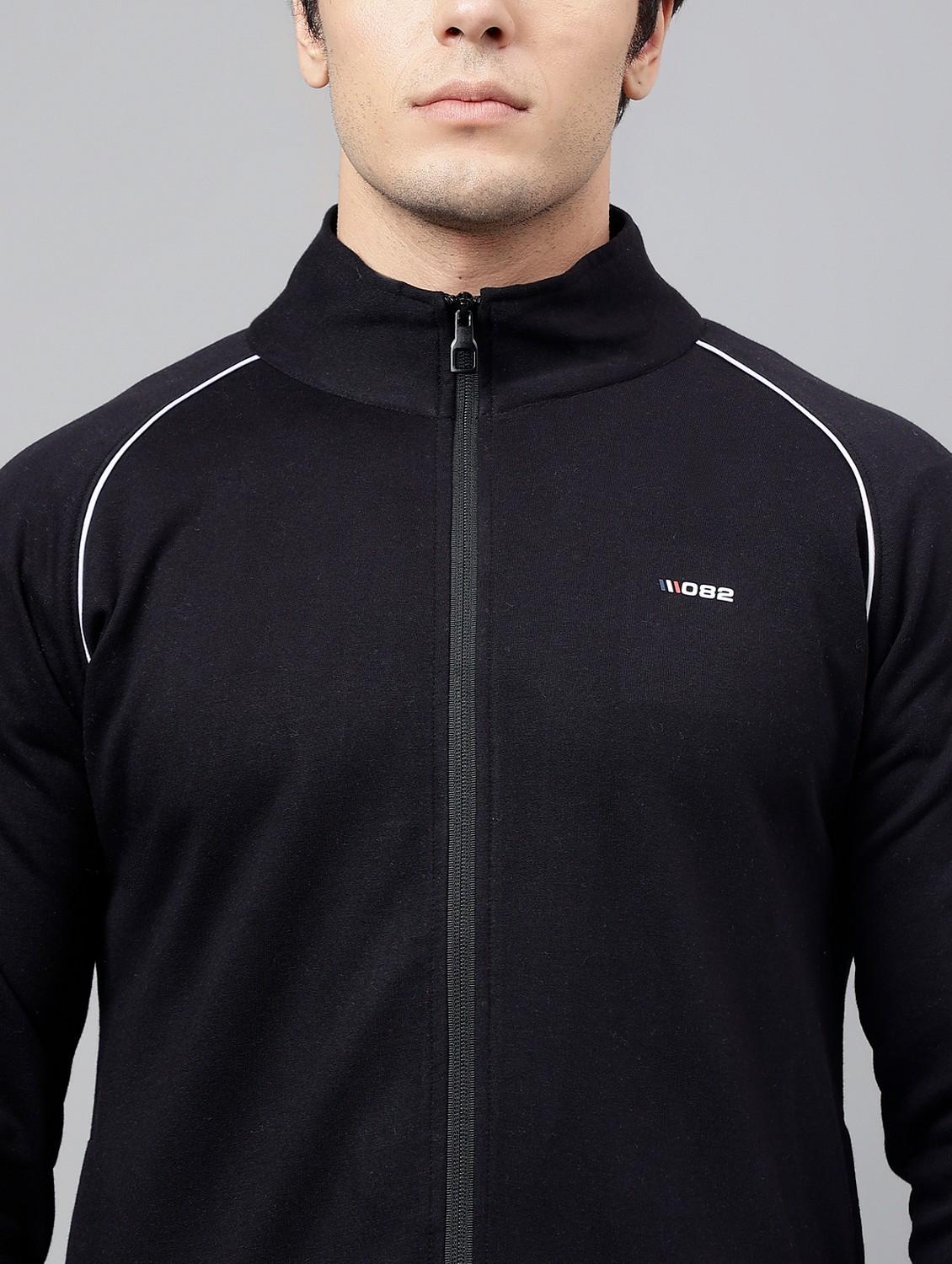 men solid stand collar full length track suit - 21765021 - Standard Image - 6