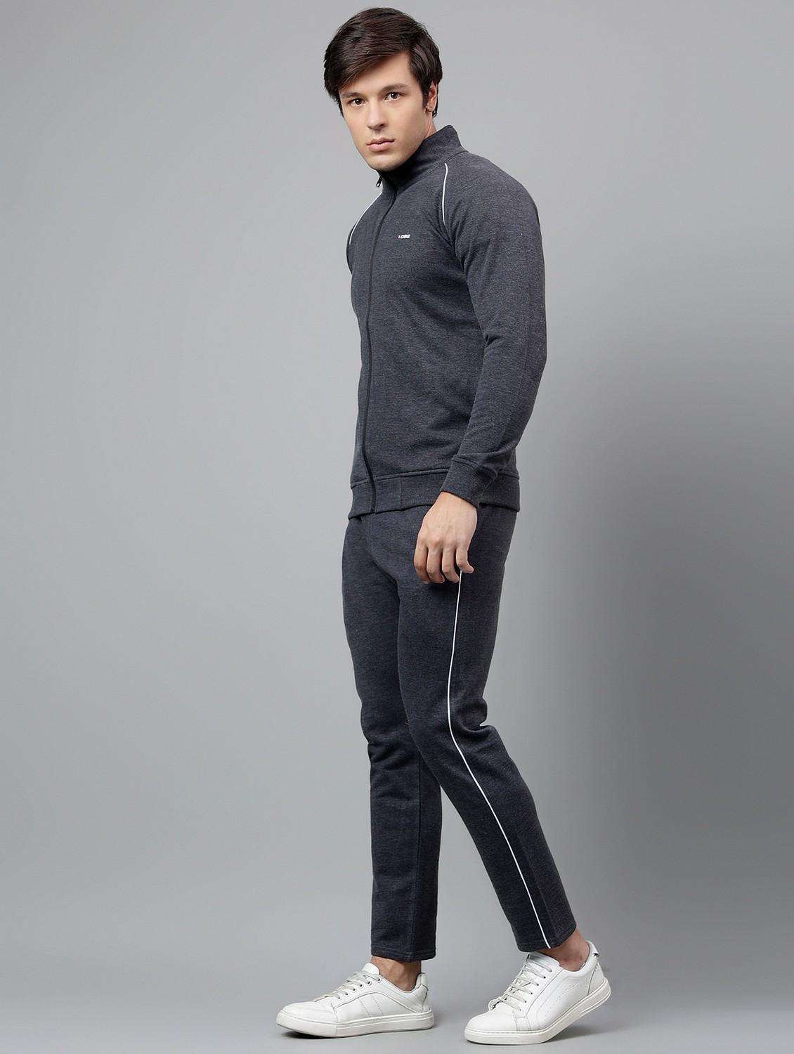 men solid stand collar full length track suit - 21765023 - Standard Image - 1