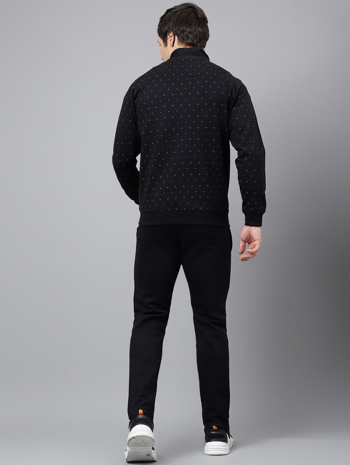 men solid stand collar full length track suit - 21765025 - Standard Image - 4